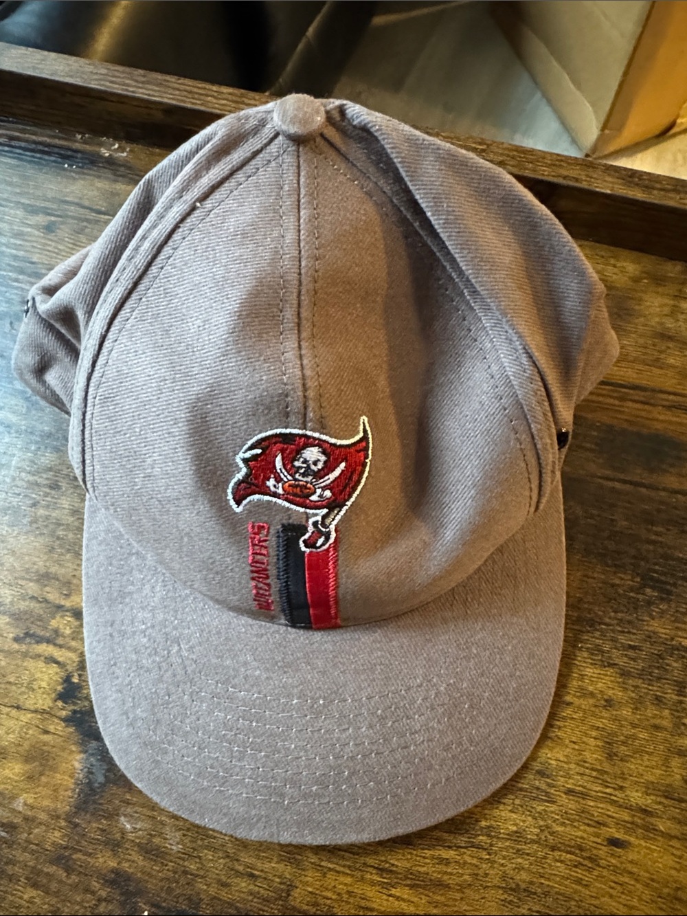 NFL Brown Tampa Bay Buccaneers Flag Logo Cap with Red and Black Stripe